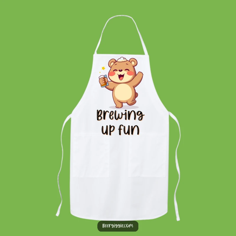 Funny Bear Beer Dance Apron: Hilarious Kitchen Fun for Beer Lovers