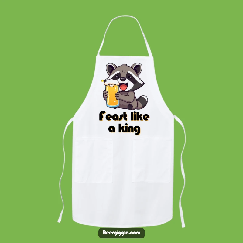 Funny Kawaii Raccoon Beer Delight Apron: Cook with Joy!