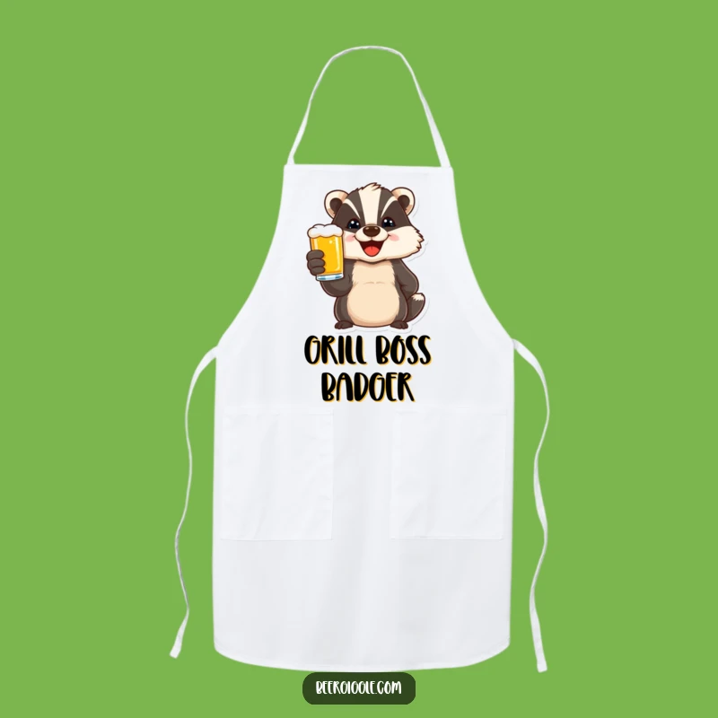 Funny Delighted Badger Beer Toast Apron - Festive Kitchen Gift