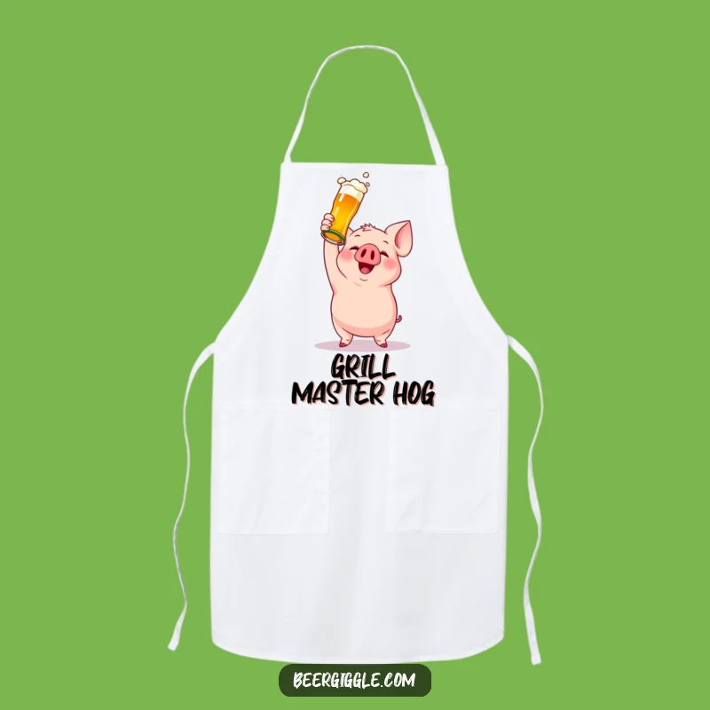 Funny Gleeful Pig Beer Bottle Apron - Hilarious Kitchen Gift for Cooks