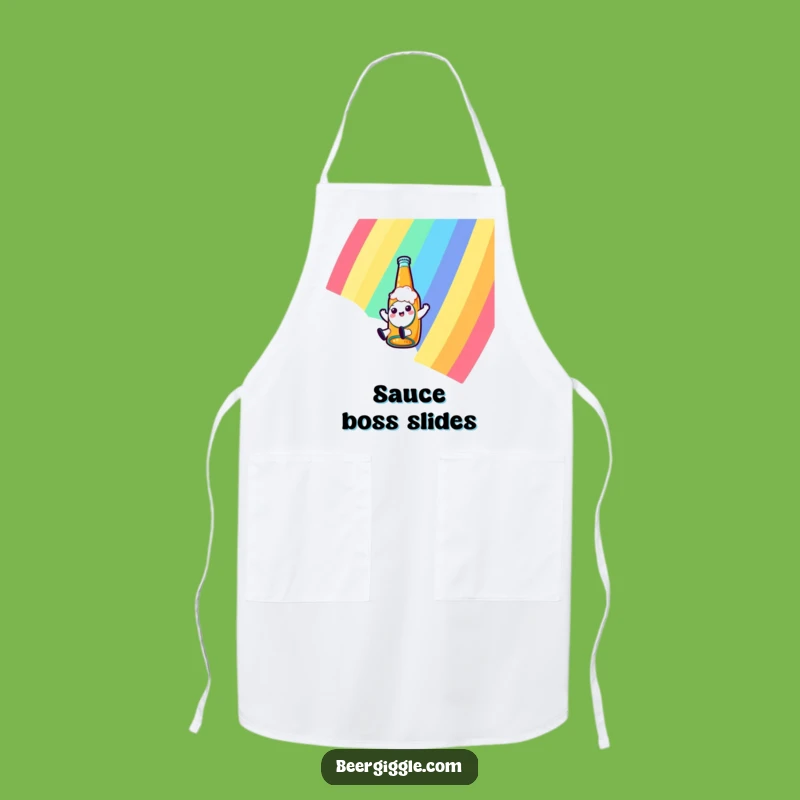 Funny Kawaii Beer Apron: Kitchen Parties with a Sliding Bottle, Great Gift