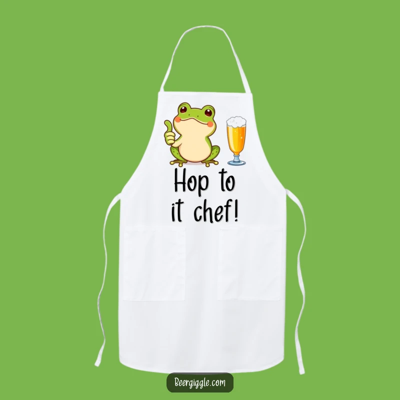 Funny Kawaii Frog Thumbs Up Apron - Kitchen Approval & Hilarious Gift!