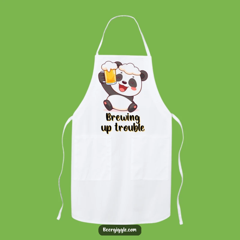 Funny Panda Apron - Cheerful Chef Beer Stein Kitchen Accessory Gift