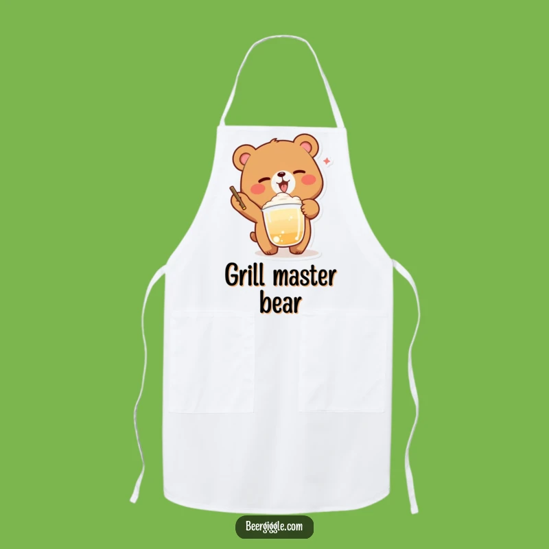 Funny Bear Winking Apron: Cook and Charm in Hilarious Style