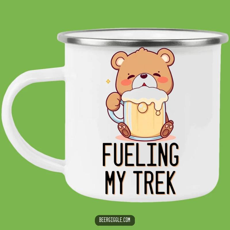 Funny Kawaii Bear Camping Mug: Sturdy Mug with Bear Gulping Frothing Mug