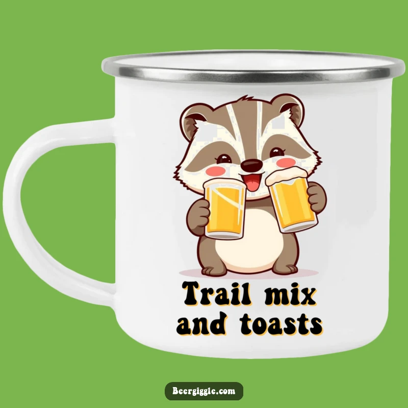 Funny Badger Toast Camping Mug: Hilarious Companion for Outdoor Cheers