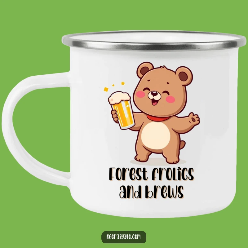 Funny Bear Camping Mug - Dancing Cub Beer Mug for Outdoor Fun