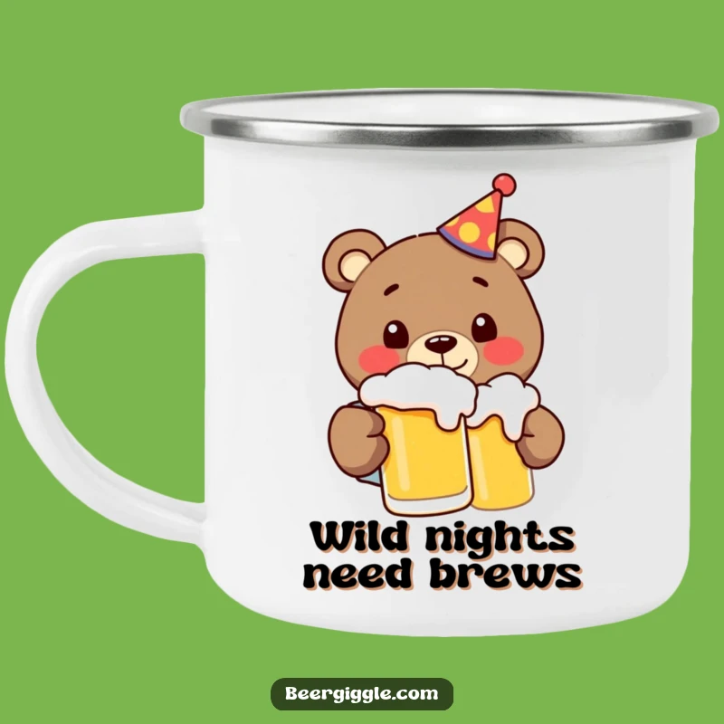 Funny Bear Party Beer Camping Mug: Hilarious Outdoor Brew Companion