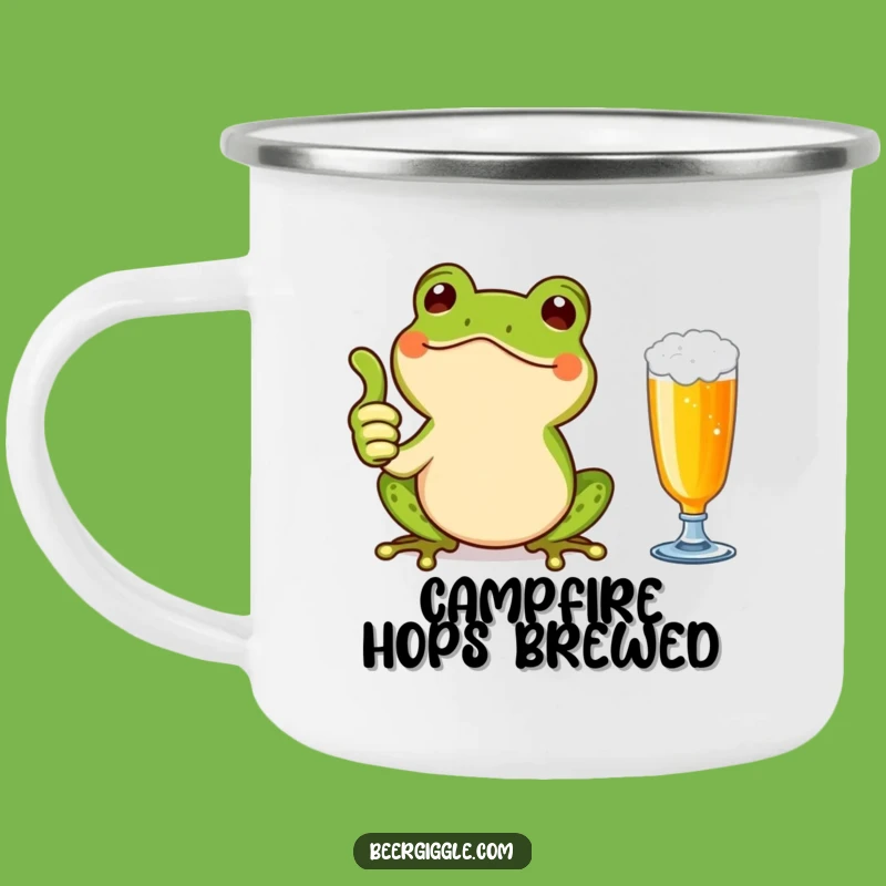 Funny Kawaii Frog Thumbs Up Camping Mug - Adventure & Hilarious Approval!