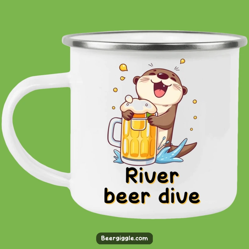 Funny Otter Beer Dive Camping Mug: Rugged & Hilarious Outdoor Fun