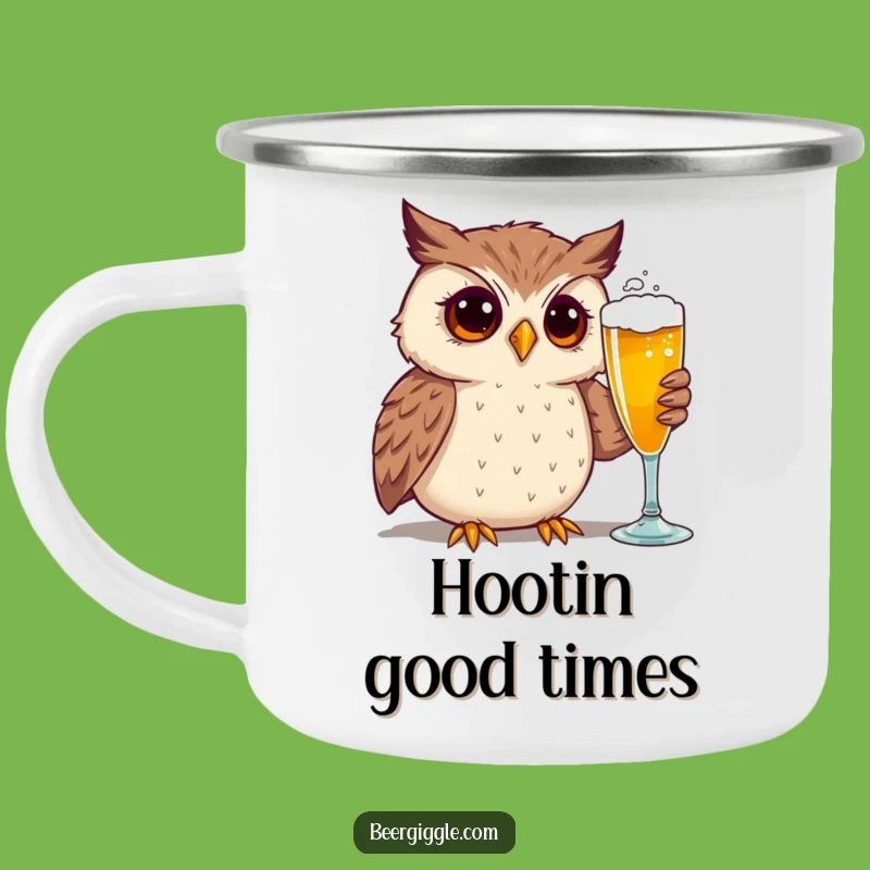 Funny Curious Owl Beer Camping Mug - Adventure with a Laugh!