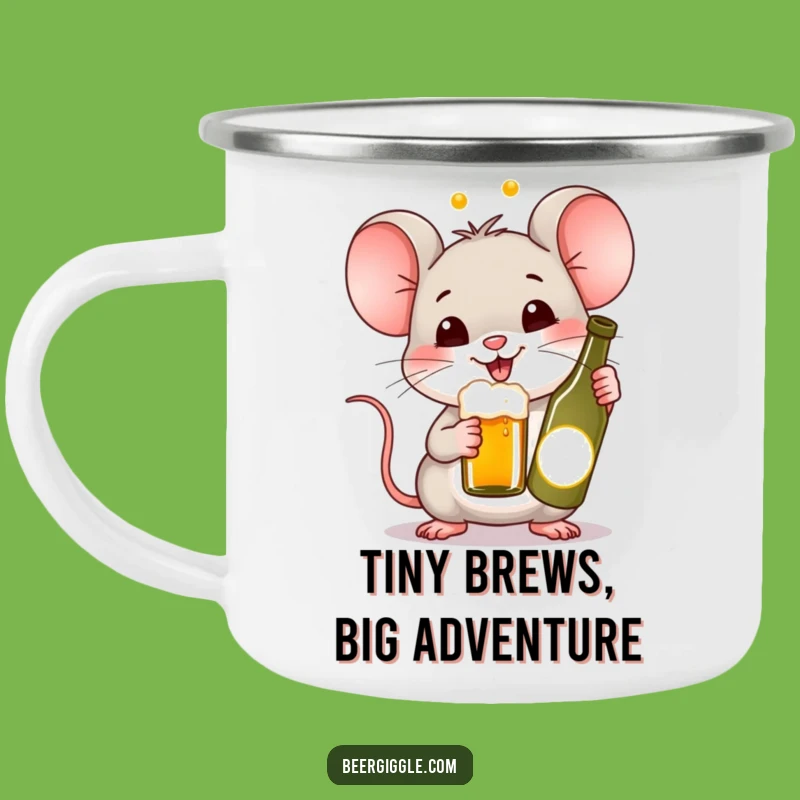 Funny Kawaii Mouse Beer Camping Mug - Adventure & Hilarious Tiny Cheers!