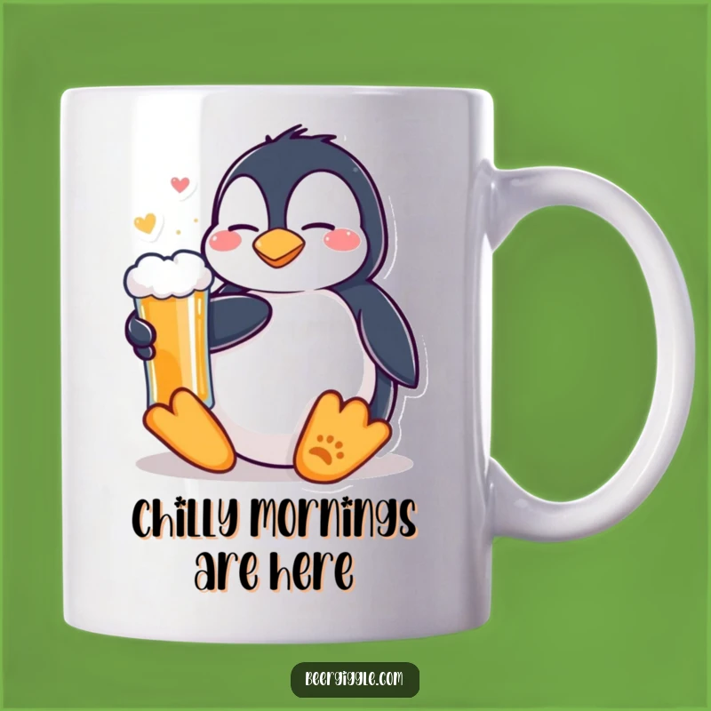 Funny Kawaii Penguin Beer Mug - Relaxing Vibes, Perfect Chill & Humorous Gift!