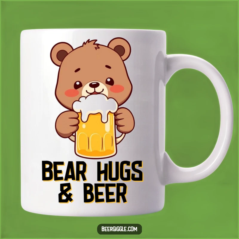 Funny Bear Beer Mug Gift: Happy Character Clinks Frothy Beer - Perfect Gift!