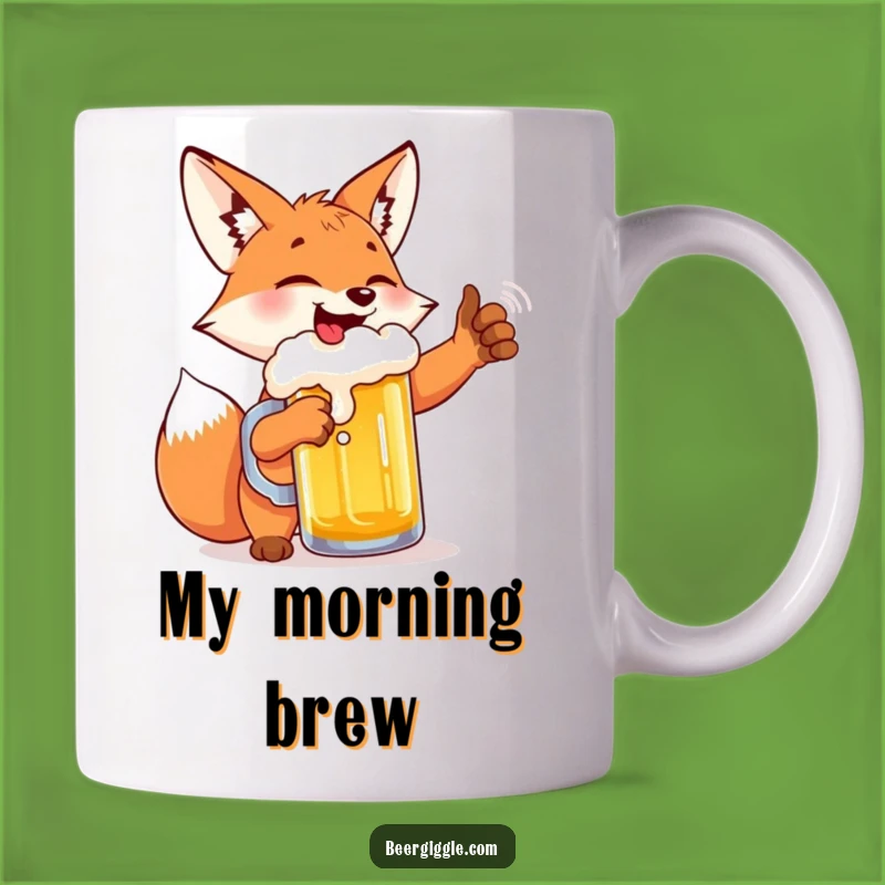 Funny Giggling Fox Beer Mug: Hilarious High-Five Gift for Beer Lovers