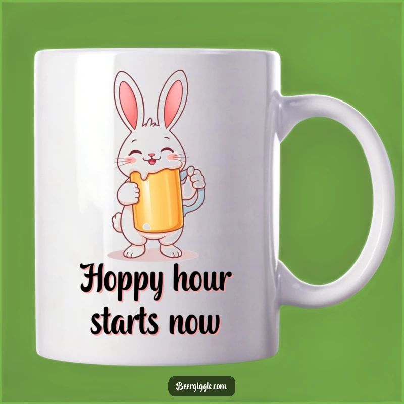 Funny Rabbit Stein Mug: Smiling Character Holds Large Beer - Perfect Gift!