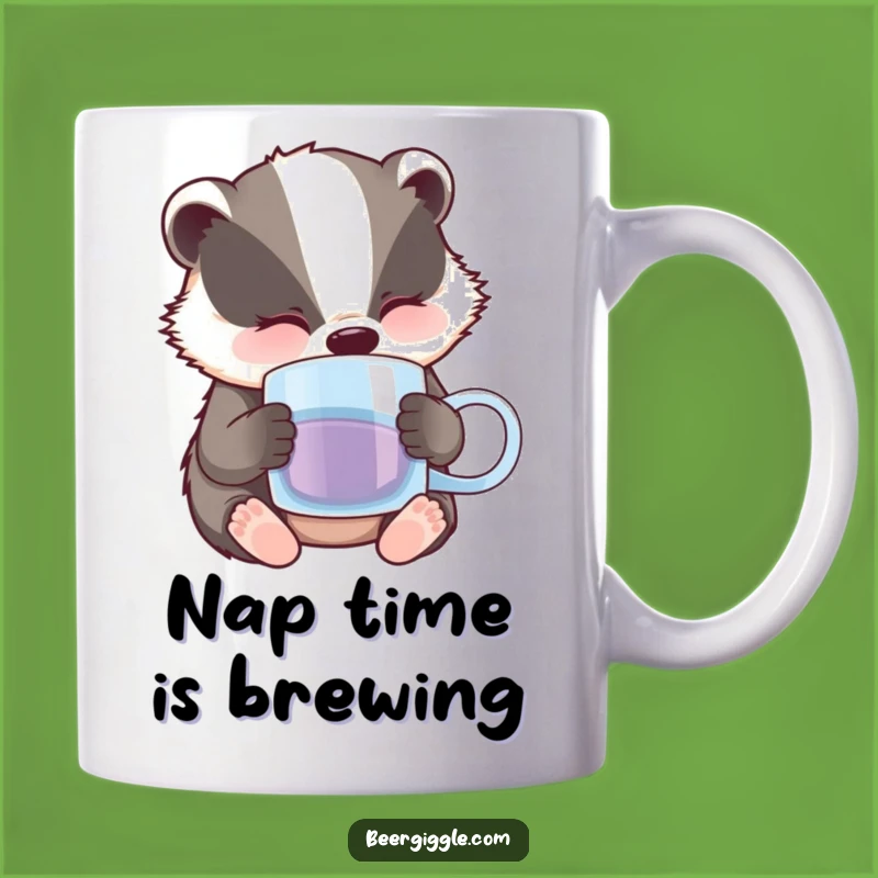 Funny Sleepy Badger Mug: Hilarious Gift for the Tired Beer Drinker