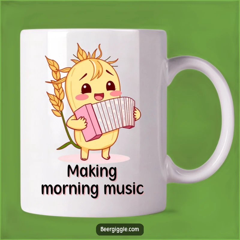 Funny Giggling Barley Accordion Mug - Musical Humor Gift for Grain Lovers