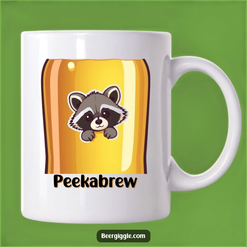 Funny Raccoon Peeking Beer Mug: A Hilarious Gift for Mischief Lovers