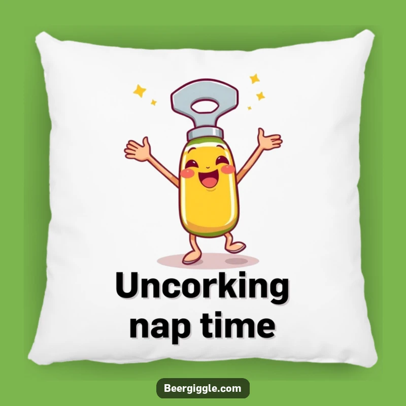 Comfortable Funny Bottle Opener Jig Pillow - Accent Pillow for Festive Homes