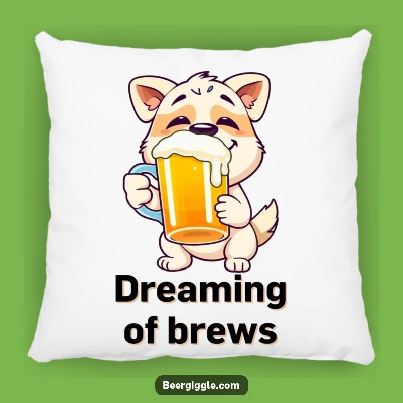 Funny Dog Pillow - Cozy Beer Mug Comfort for Happy Homes