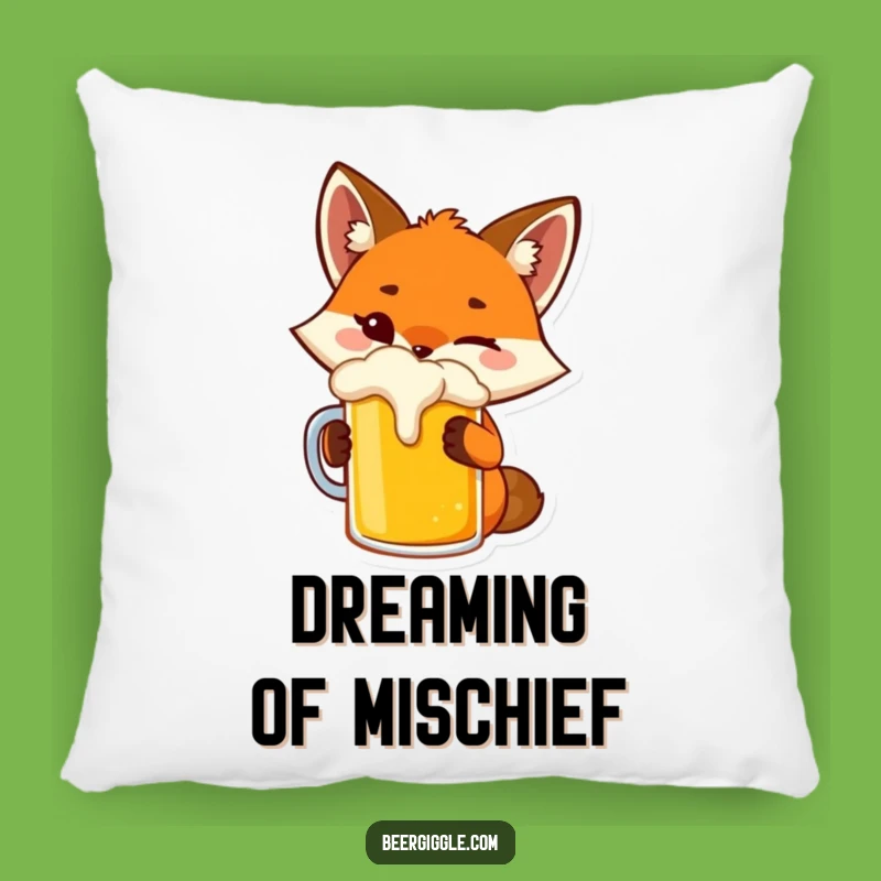 Funny Fox Pillow - Cozy Winking Vixen Comfort for Playful Homes