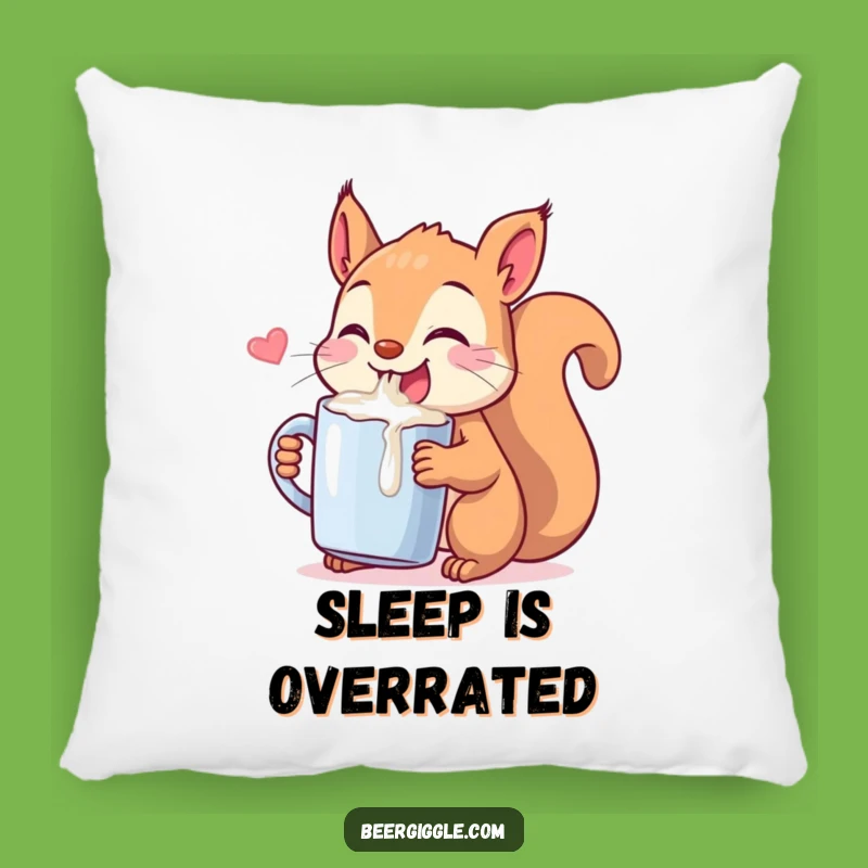 Funny Kawaii Squirrel Chugging Pillow - Comfy Cuddles & Hilarious Decor!