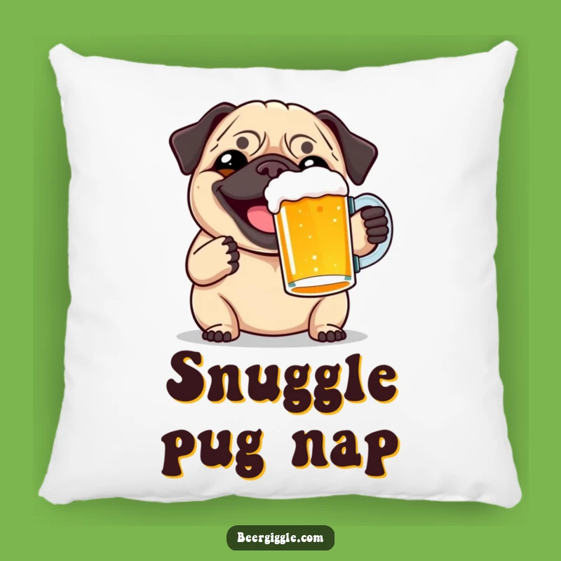 Funny Pug Beer Toast Pillow: Cozy & Hilarious Comfort