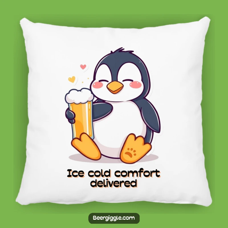 Funny Kawaii Penguin Beer Pillow - Cozy Comfort & Hilarious Relaxation!