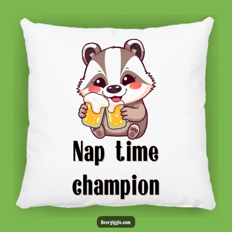 Funny Kawaii Badger Beer Pillow - Cute Comfort Gift