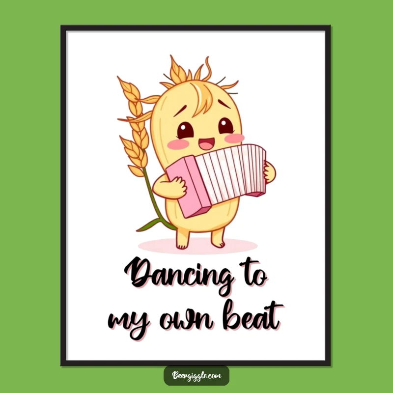 Funny Giggling Barley Accordion Digital Art - Instant Download for Musical Decor