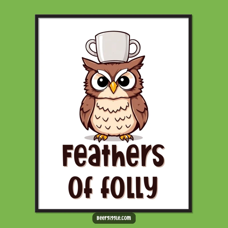 Funny Tipsy Owl Digital Print: Hilarious Artwork to Decorate Your Space Instantly