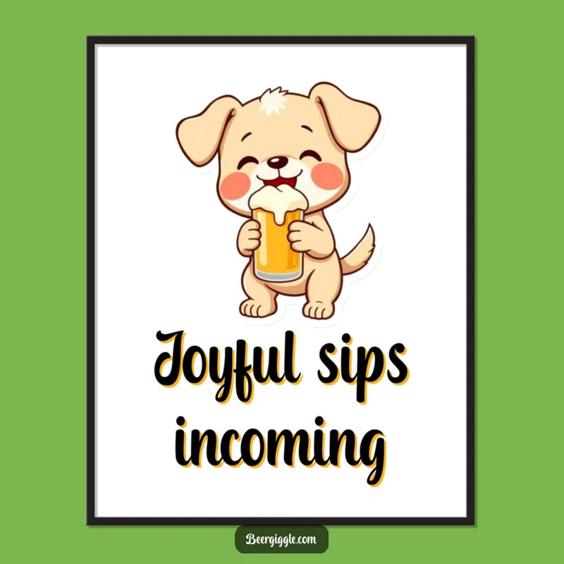 Funny Puppy Beer Digital Art: Hilarious Printable Decor for Dog Lovers