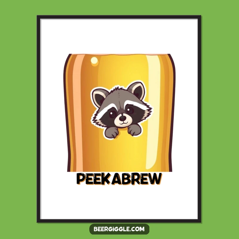 Funny Raccoon Beer Digital Print: Instant Whimsy for Your Walls