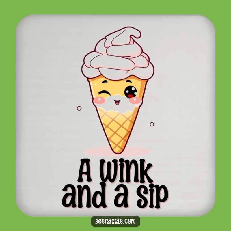 Funny Hop Cone Wink Coaster Set: Protect Surfaces With Beer Humor