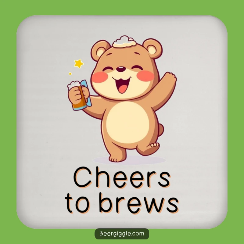 Funny Bear Beer Dance Coaster: Protect Surfaces with Hilarious Style