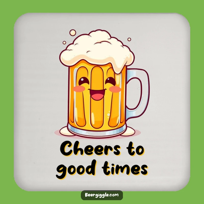 Protect Surfaces Funny Kawaii Beer Mug Coaster - Cheers to Laughter!