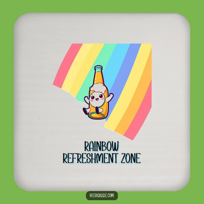 Funny Kawaii Beer Drink Coaster: Sliding Bottle for Table Protection, Gift