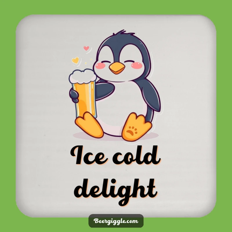 Funny Kawaii Penguin Beer Coaster - Protect Surfaces with Chill Art!