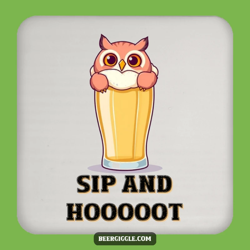 Funny Owl Beer Coaster: Protect Surfaces with Hilarious Charm