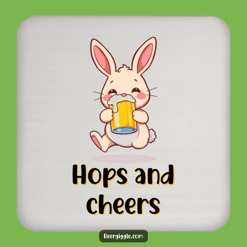 Funny Rabbit Hopping Beer Coaster Set: Protect Surfaces with Style and Laughs
