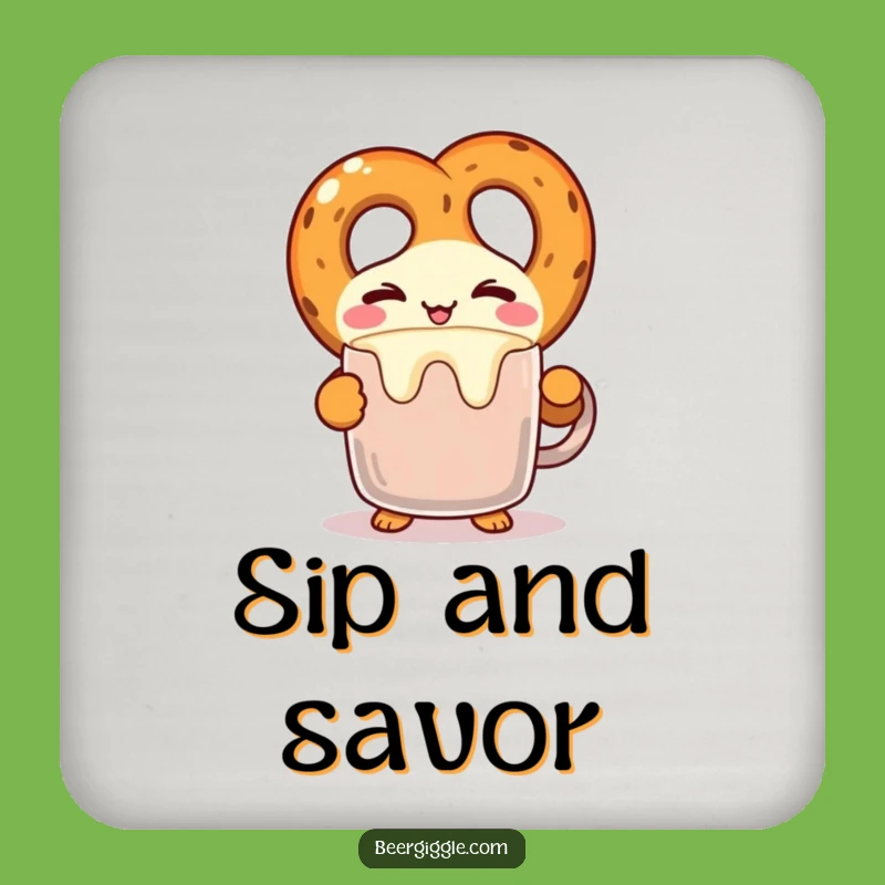 Protect Your Surfaces with a Wink: Funny Pretzel Coaster!