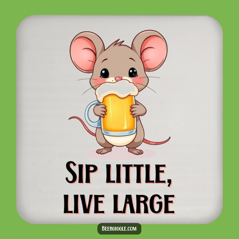 Funny Happy Mouse Beer Coaster - Protect Surfaces with Charm!