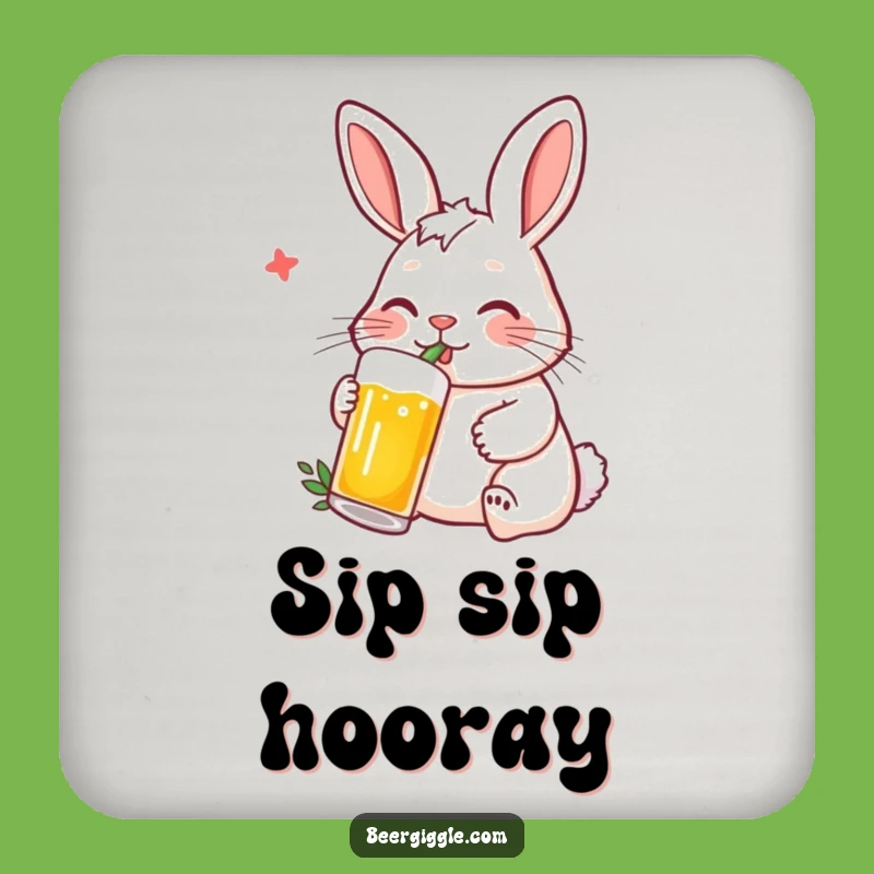 Funny Rabbit Beer Coasters: Protect Surfaces with Relaxed Drink Art