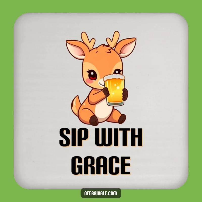 Funny Deer Coaster Set: Protect Tables with Grace, A Refined Funny Gift!