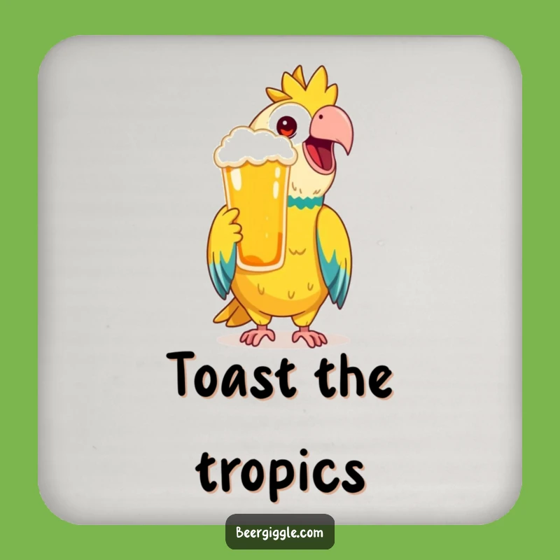 Funny Parrot Coaster Set: Protect Tables with Toast, A Colorful Funny Gift!