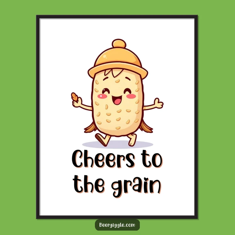 Funny Kawaii Barley Marching Poster - Joyful Character Art Print!