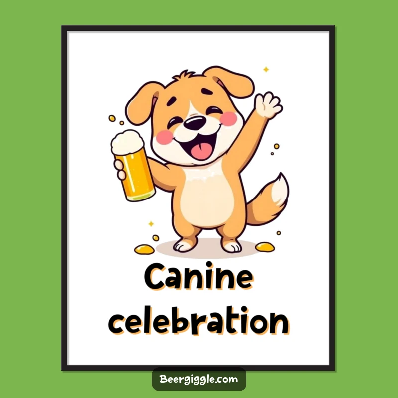 Funny Dancing Dog Poster: Add a Splash of Hilarious Celebration to Your Walls