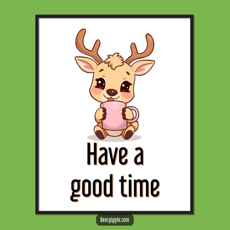 Funny Deer Antler Poster: Bring Smiles and Woodland Charm Home