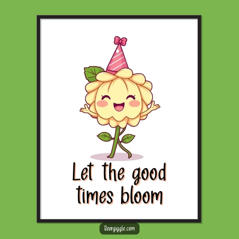 Funny Hops Flower Party Poster - Vibrant Wall Art for Breweries & Homes